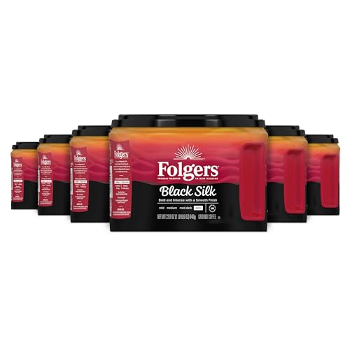 Folgers Black Silk Ground Coffee, Dark Roast, 22.6 Oz. Canister (Pack of 6) - image 1