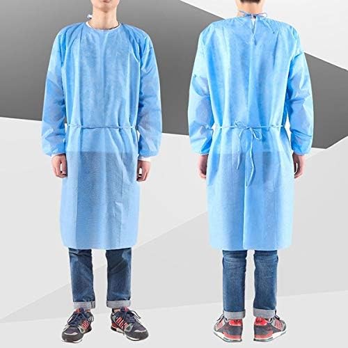 Long Sleeve Disposable Gown, expertly designed to be fluid-proof for maximum protection. Available in a convenient pack of 50, these gowns are a must-have for anyone prioritising safety and hygiene