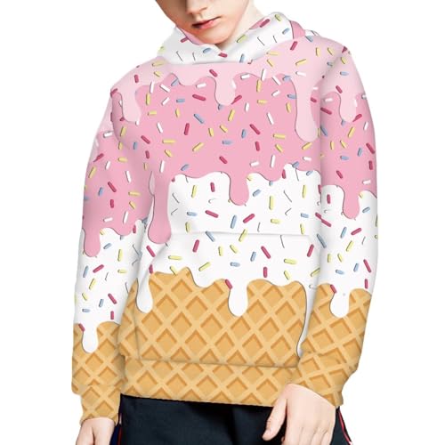 Image of Coloranimal Unisex Girls and Boys Long Sleeve Hoodies Hoody Athletic Pullover Sweatshirts Tops Age 6-16year