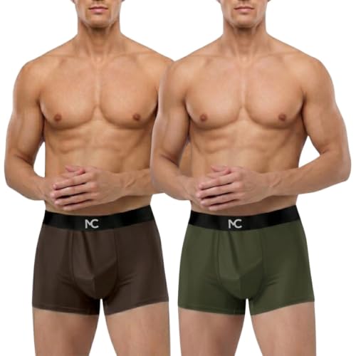 Image of MC Men's Microfiber Boxer Briefs for Men | Ultra Soft, Breathable, Stretchable Innerwear | Moisture-Wicking Trunks | Comfortable Elastic Waistband | Pack of 2