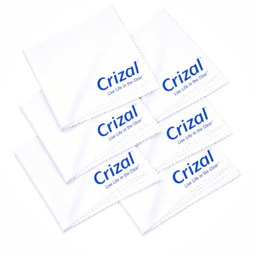 Crizal® Eyeglass Cleaning Cloth | 6 Pack | Premium Microfiber Lens Cloth | Designed & Tested Safe for Advanced AR & Anti-Reflective Lens Coatings