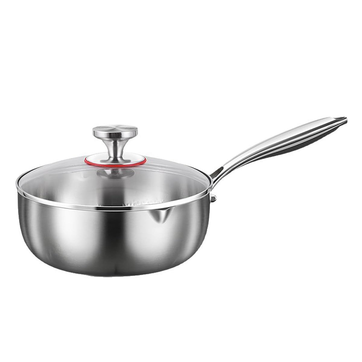 Padella Titanio, Padella in Titanio Martellato con Coperchio, Antiaderente Multifunzionale con Doppio Beccuccio, Riscaldamento Uniforme per Cucinare Tutti i Piani Cottura (With lid,20cm)