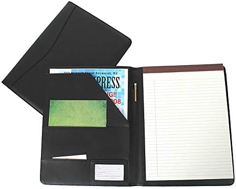 Royce Leather Portfolio Padfolio, with Inserted Note Pad and Folder