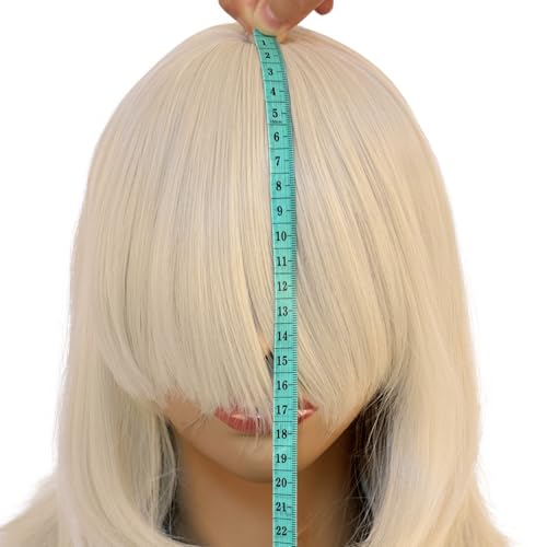 Image of MapofBeauty 20 Inch /50 cm Long Layered With Bangs Straight Synthetic fiber Shoulder Length Hair for Daily Use or Party Wig (Blonde)