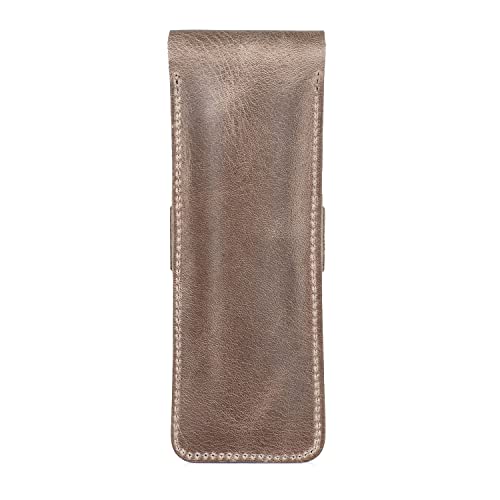 Image of Londo Genuine Leather Pen and Pencil Case with Tuck in Flap, Stationery Bag