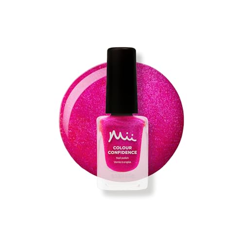 Mii Raspberry Ripple Metallic Pink Quick Dry Nail Polish | Long Lasting & Fast Drying | Nourishing Formula | 14ml