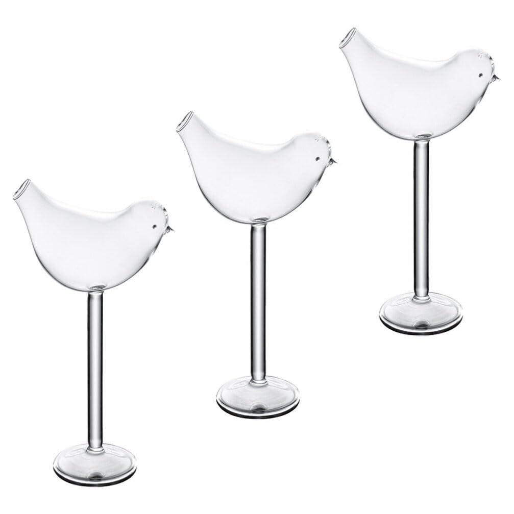 Verre à vin transparent en forme d'oiseau au design épuré et finitions soignées