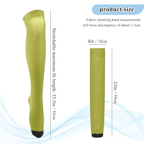 Thigh High Socks Extra Long Socks Elastic for Fashionistas medias finas de mujer para vestidos Olive Solid Color Pure Plain Green3