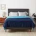 Amazon Basics Trapunta Invernale Matrimoniale Reversibile in Microfibra, 220 x 240 cm, blu navy/azzurro cielo