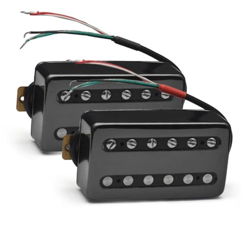 エレキギターピックアップ ハムバッカー 真鍮カバー コイルスプリットピックアップ デュアルコイルピックアップ N7.5K/B15K出力(Set A)