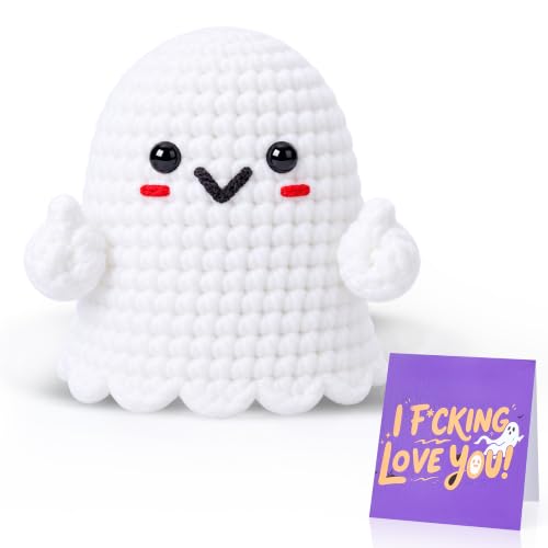 QINJIEJIE Crochet Ghost Halloween Boo Basket Stuffers Gift for Women Men