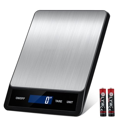 Wigearss Báscula de Cocina, Alta Precisión 15kg/1g, Báscula de Precisión con Pantalla LCD y Función de Tara, 6 Unidades de Pesaje, Báscula Digital para Alimentos, Cocina