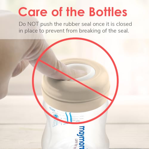 Image of Maymom Screw Lids Aka Travel Caps with Rewritable Sealing Disc Compatible with Avent, Maymom Wide Mouth Bottles; Cap Replace Avent Natural Bottle Sealing Ring and Sealing Disc, 6pcs. (Khaki)