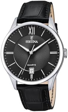 Festina Herren Analog Quarz Uhr mit Leder Armband