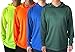 Men UPF 50+ Sun Protection Breathable T Shirt Long Sleeve Workout T-Shirts with Hood (4Pcs Mix (Yellow/Orange/Blue/Green), L)