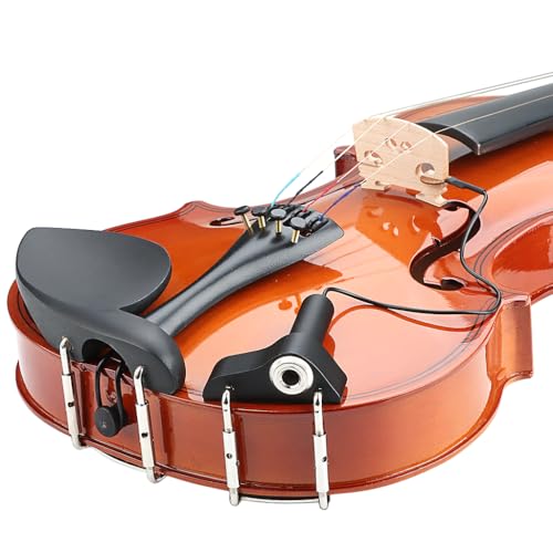 Domofa Universal Piezo Pickup for Violin, Contact Piezo Sensor Violin Pickup with Output Jack & Chin Rest Key Natural Acoustic Sound