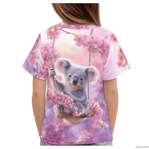 Image of WELLFLYHOM Kids Tshirts Girls Boys Short Sleeve Crewneck Tees Shirts Casual Sport Pullover Tops Size 3-16 Years