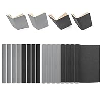 PATIKIL 14x10 Buchbindetuch, 8 Stück Buchumschlag Buchbindetuch Buchbindetuch für Buchbindung Buchkunst Nähen DIY Handwerk, Schwarz/Grau