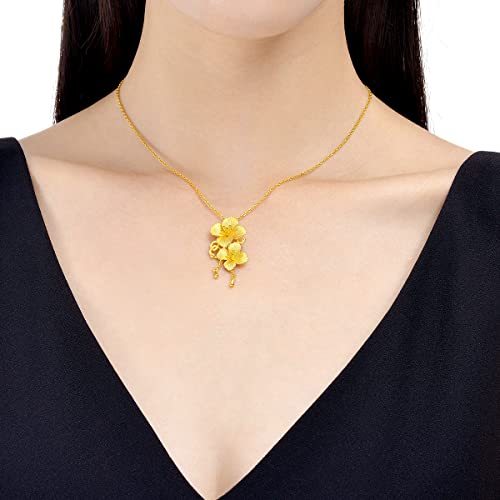 Chow Sang Sang 999.9 24K Gold Price-By-Weight 6.36G Gold Floral Hydrangeas Pendant For Women And Wedding Occasion 86594P [Not Include The Necklace] #TOP1