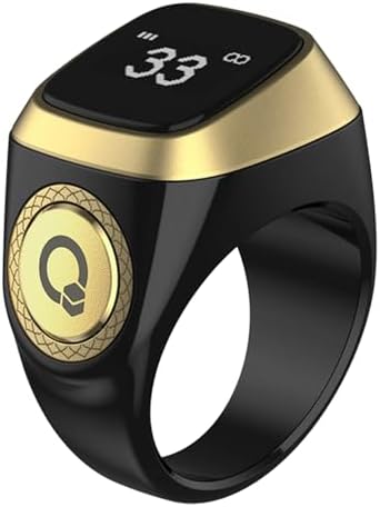 Smart Tasbih Zikr Ring, 20mm Muslim Digital Azan Alarm Clock, Tas...
