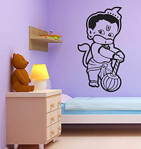 Ainan Decor ' Child Hanuman ' Wall Sticker (PVC Vinyl, 31 cm x 55 cm, Black