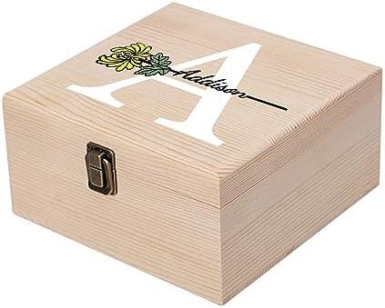 Personalized Wooden Keepsake Box Custom Birth Flower & Name Gifts...