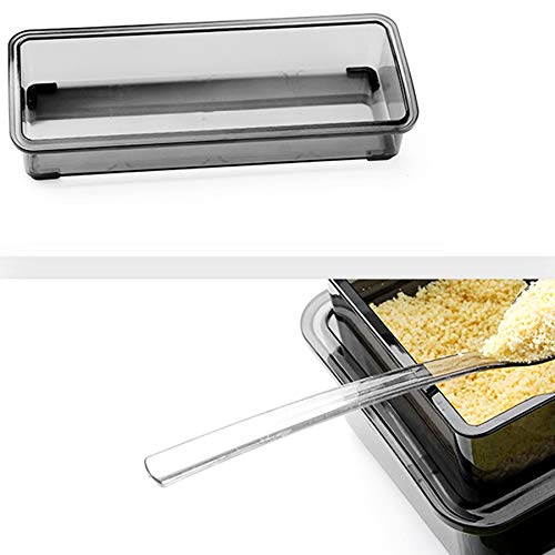 HLTYGWX Barattoli per condimenti, Contenitore per Sale da Cucina, Scatola per condimenti con Cucchiaio, Contenitore per spezie a 4 Scomparti, Contenitore per condimenti per spezie, Zucchero, Sale,