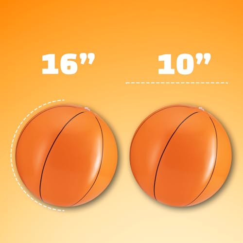 image for Bedwina Inflatable Basketballs (Pack of 6) 16-inch, Beach Balls for Sp