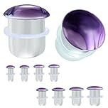 ZS 1 Pair Single Flare Gauges for Ears, Clear Ear Stretch Expanders, Solid Glass Ear Gauge Plugs Earrings 6g - 9/16 Available for Women Men (Violet,1g)