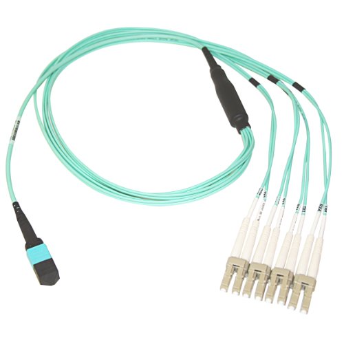 Belkin 1M MTP/LC Fiber Optic Cable, 40GB Aqua Multimode 50/125, OM3, Plenum - Patch cable - LC multi-mode (M) to MTP/MPO multi-m