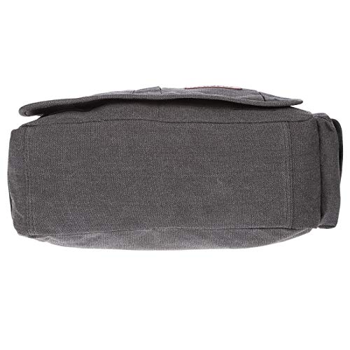 Christian Wippermann Umhängetasche Laptop 17 Zoll - Großes Messenger Bag Herren - Canvas Material - Verstellbarer Riemen - Mehrere Fächer - Büro/Arbeit Tasche Herren ca. 35x30x13 cm - Schwarz
