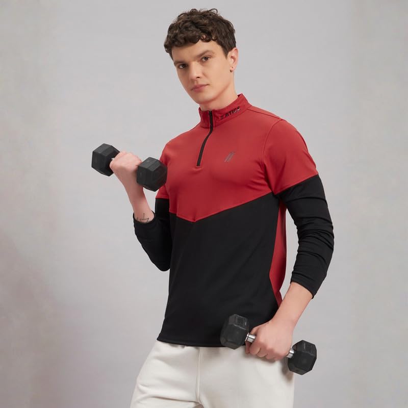 Image of ATICX Polyester Full Sleeve Compression High Turtle Neck Sports Jersey T Shirt for Men - Quick Dry Fit Gym Workout Top for Running, Swimming, Training, Cycling, Football, Badminton