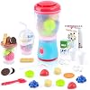 PLAY Smoothie Maker Toy Blender Set - 27 Pcs Pretend Play Kitchen Appliance for Kids with Realistic Action, Light and Sound, Play Toy Food Fruits and Cookies, Toy Mixer Birthday Gift for Kids Ages 3+