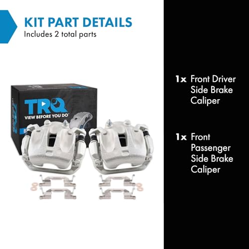 Image of TRQ Front Driver and Passenger Side Brake Caliper Set Caliper Brackets Compatible with 03-07 Nissan Murano