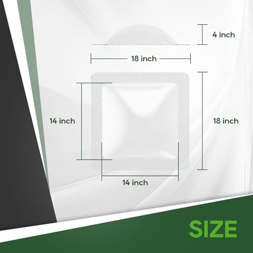 Image of RVGUARD RV Skylight Replacement, 18 inch x 18 inch Outer Dimension Skylight Fits All Standard 14 inch x 14 inch Openings, RV Skylight for Camper Trailer Fifth Wheel Truck, UV Resistant, Impact Resistant, Clear