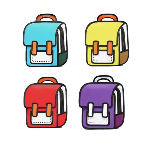 Shree Collection Toon Packs 2D Drawing Cute Cartoon Bag for Kids, Adults Anime Comic Carry Backpack for Girls Boys School, Travel Bags (Random Colors)