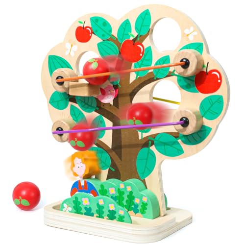 LZDMY Kugelbahn Holz ab 1 2 Jahre, Murmelbahn Montessori Spielzeug Newtons...