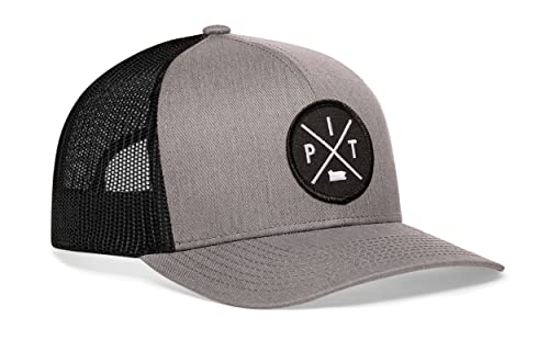Image of HAKA State City Trucker Hat for Men & Women, Adjustable Baseball Hat, Mesh Snapback, Sturdy Outdoor Black Golf Hat