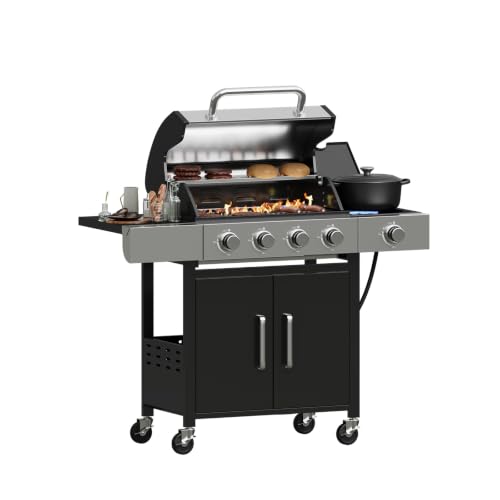 Aoxun 4+1 Brenner Propangasgrill mit...