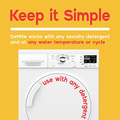 Demite Laundry Additive - Dust Mite Waste Remover For Allergy Relief, Mites Waste Treatment For Bedding & Clothes, Safe Around Children And Pets, Gentle Formula For Use With Any Laundry Detergent Soap, Fragrance-Free, 1 Liter #TOP3