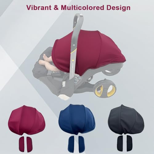 Image of Stroller Accessories Replacement Canopy Compatible with Doona+ and Doona i Car Seats & Strollers, Larger Sunshade, Durable Fabric (Wine red)