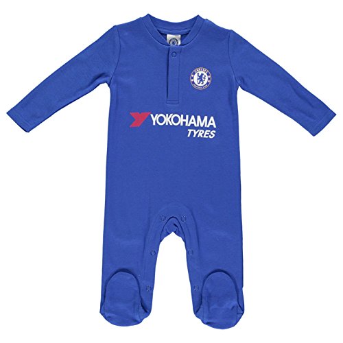 Image of Chelsea FC Official Football Crest Baby Bodysuit (9-12 Months) (Blue)