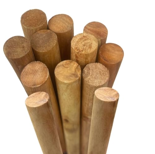Image of BLOOMAX 10 Pcs Walnut Polished Wooden Dowel Rods - Perfect for Crafting & Woodworking (20mm x 9 Inch) | Unfinished Hardwood for DIY Projects & Creative Expression
