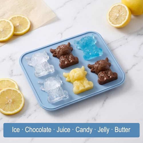Molde para cubitos de hielo de silicona con forma de vaca miniatura 4