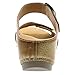 Dansko Tanya Slip-On Wedge Sandal for Women - Cushioned, Contoured Footbed for All-Day Comfort and Support - Hook & Loop Strap with Buckle Detail - Lightweight Rubber Outsole Tanya Tan 10.5-11 M US