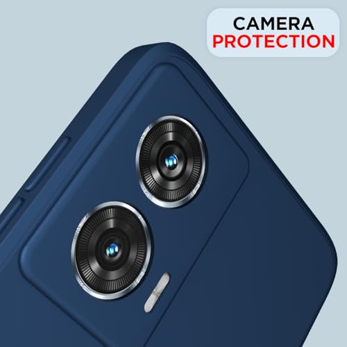 Image of Outlouders Back Cover for Motorola Moto Edge 50 Fusion 5G / Moto G96 5G | Camera Protection | Durable Soft Matte Silicone Bumper Case (Blue)