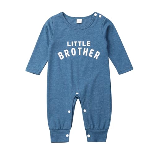 Little Brother Newborn Outfit Baby Boy Coming Home Clothes Funny Letter Jumpsuit Romper Preemie Fall Clothes