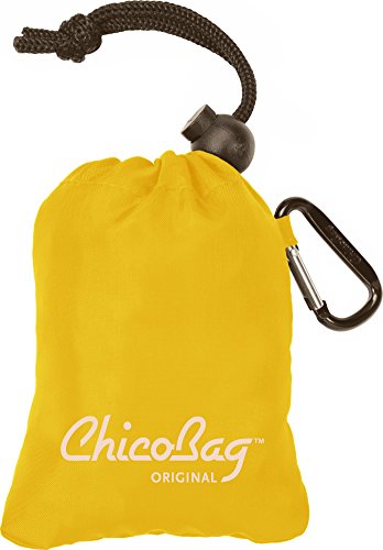 Chicobag Original Compact Reusable Grocery Bag With Attached Pouch And Carabiner Clip, Buttercup Color #TOP2