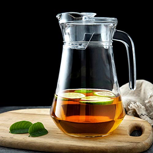 UPKOCH Jarra de cristal con tapa y boquilla para zumo casero, para bebidas heladas, vino, café, leche (1 L) - Imagen 3