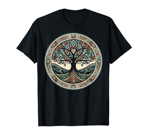 Cool Tree of Life Symbol In Nordic Art Style Men Women T-Shirt